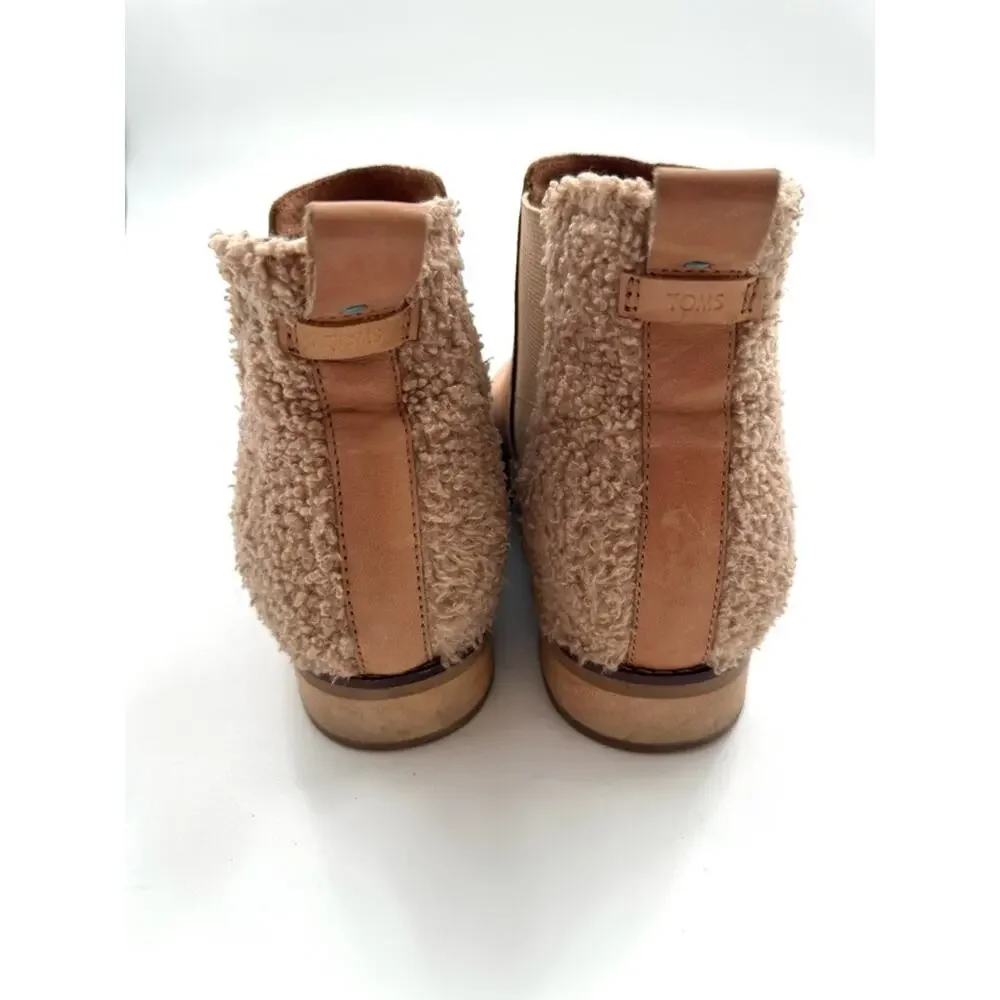 Toms Ella Chelsea Honey Leather Slip-on Ankle Boots Women's Size 9